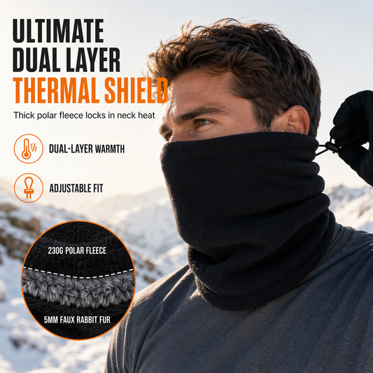 🧣 Winter fiets nekwarmer – Dubbellaags fleece windbescherming