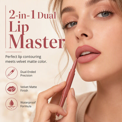 Define Lips Instantly! 2-in-1 Dual-Ended Matte Lip Liner & Lipstick
