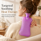 Warmwaterkruik die met water kan worden gevuld, met massage-nopjes voor warmtetherapie van nek, schouders, taille en buik