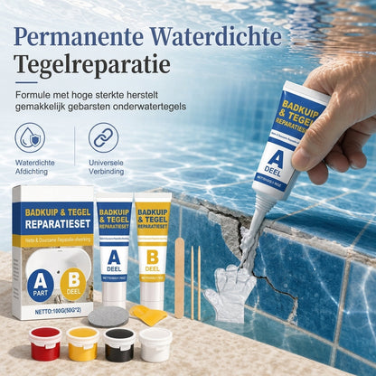 Kits voor het repareren van keramische tegels en marmer, met AB-lijm, schraper, schuurpapier en acryl voor het vullen van scheuren en voegen