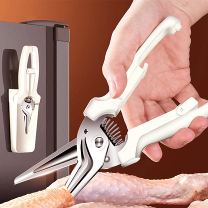 ✂️ Veerbekrachtigde Keukenschaar – Moeiteloos Knippen met Magnetische Opberging