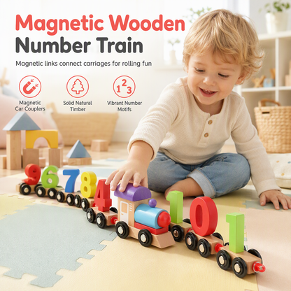 ♟️ Montessori Magnetische Houten Cijfer Trein, Vroeg Leren Tel Speelgoed, Perfect Cadeau voor Peuters Jongens Meisjes 🚂