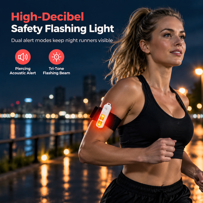 🚨 LED-veiligheidswaarschuwingslampje met SOS-alarm – vastklembaar lampje voor hardlopers en fietsers